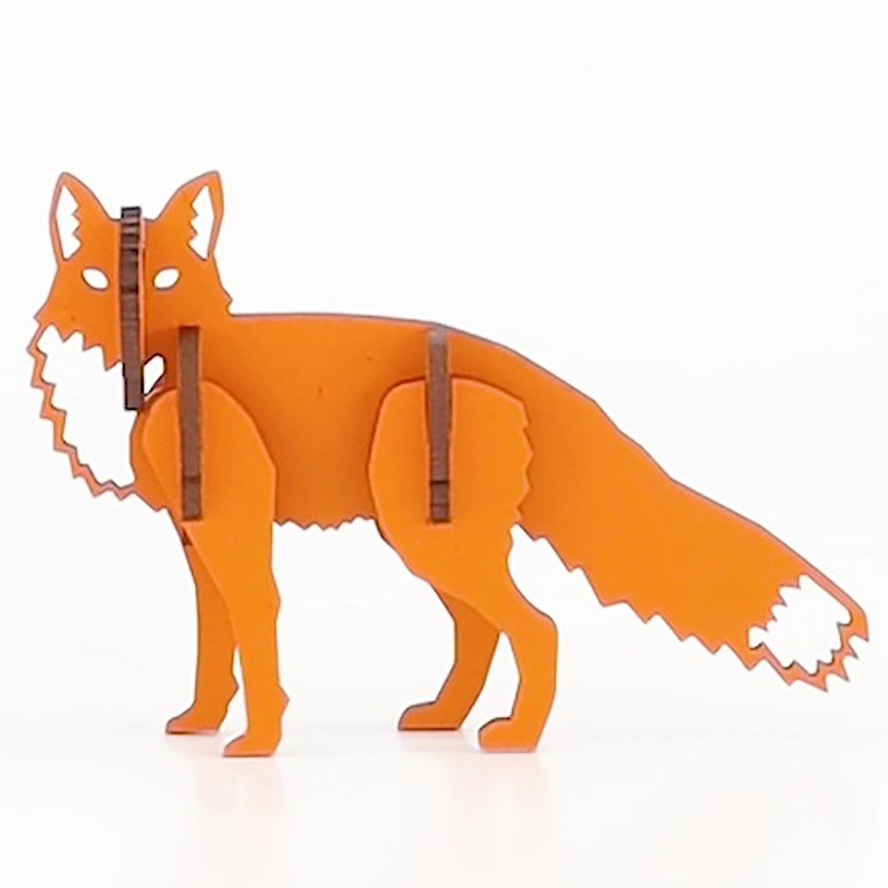 Little & Wood: Woodlet: Small - Curious Fox - Orange 3D Wooden Kit-Set