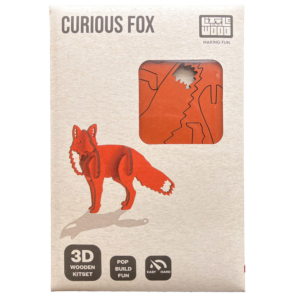 Little & Wood: Woodlet: Small - Curious Fox - Orange 3D Wooden Kit-Set