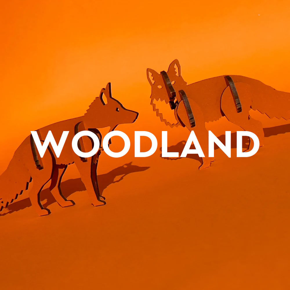 Little & Wood: Woodlet: Small - Curious Fox - Orange 3D Wooden Kit-Set