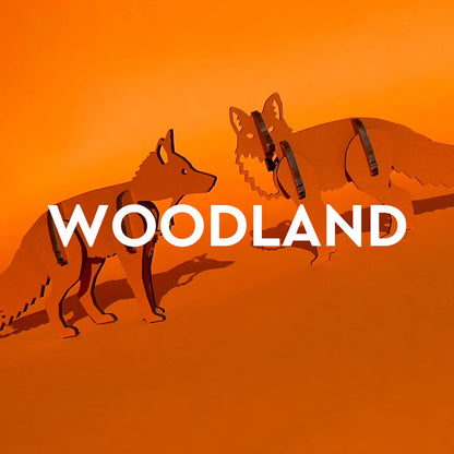 Little & Wood: Woodlet: Small - Curious Fox - Orange 3D Wooden Kit-Set