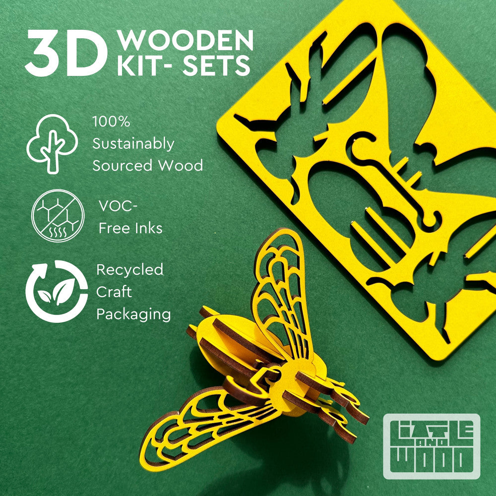 Little & Wood: Woodlet: Small - Curious Fox - Orange 3D Wooden Kit-Set