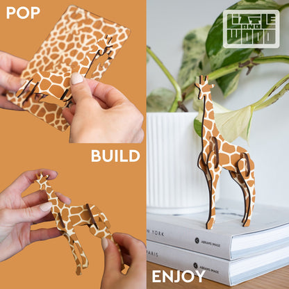 Little & Wood: Woodlet: Medium - Muscle Car - Orange, 3D Wooden Kit-Set