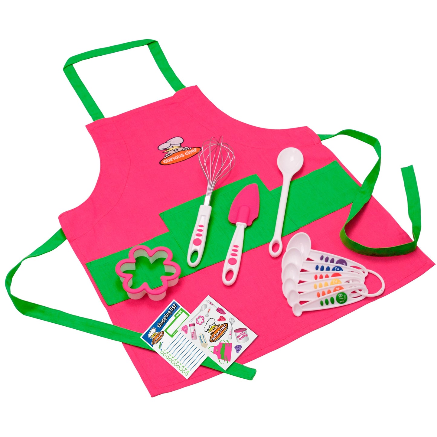Curious Chef 11-Piece Girls Cooking Set – Fuchsia Pink