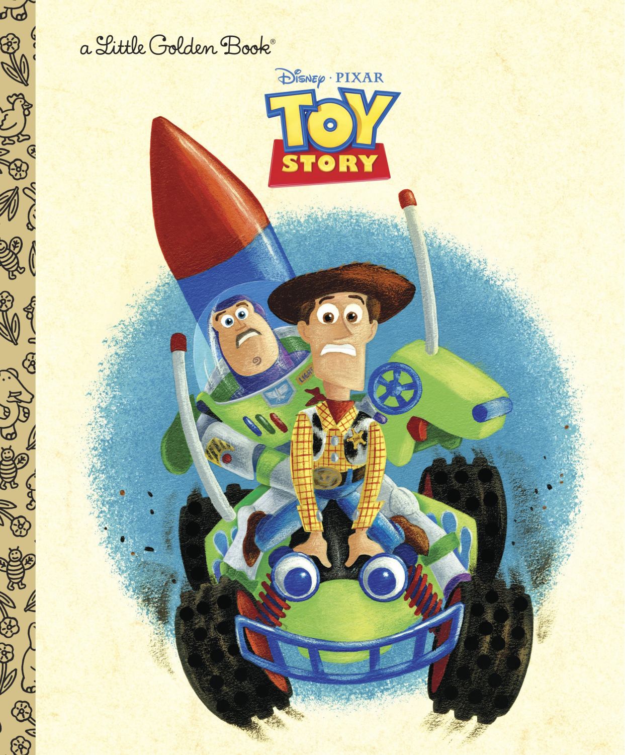 Toy Story Little Golden Book featuring Buzz Lightyear and Woody with colorful illustrations