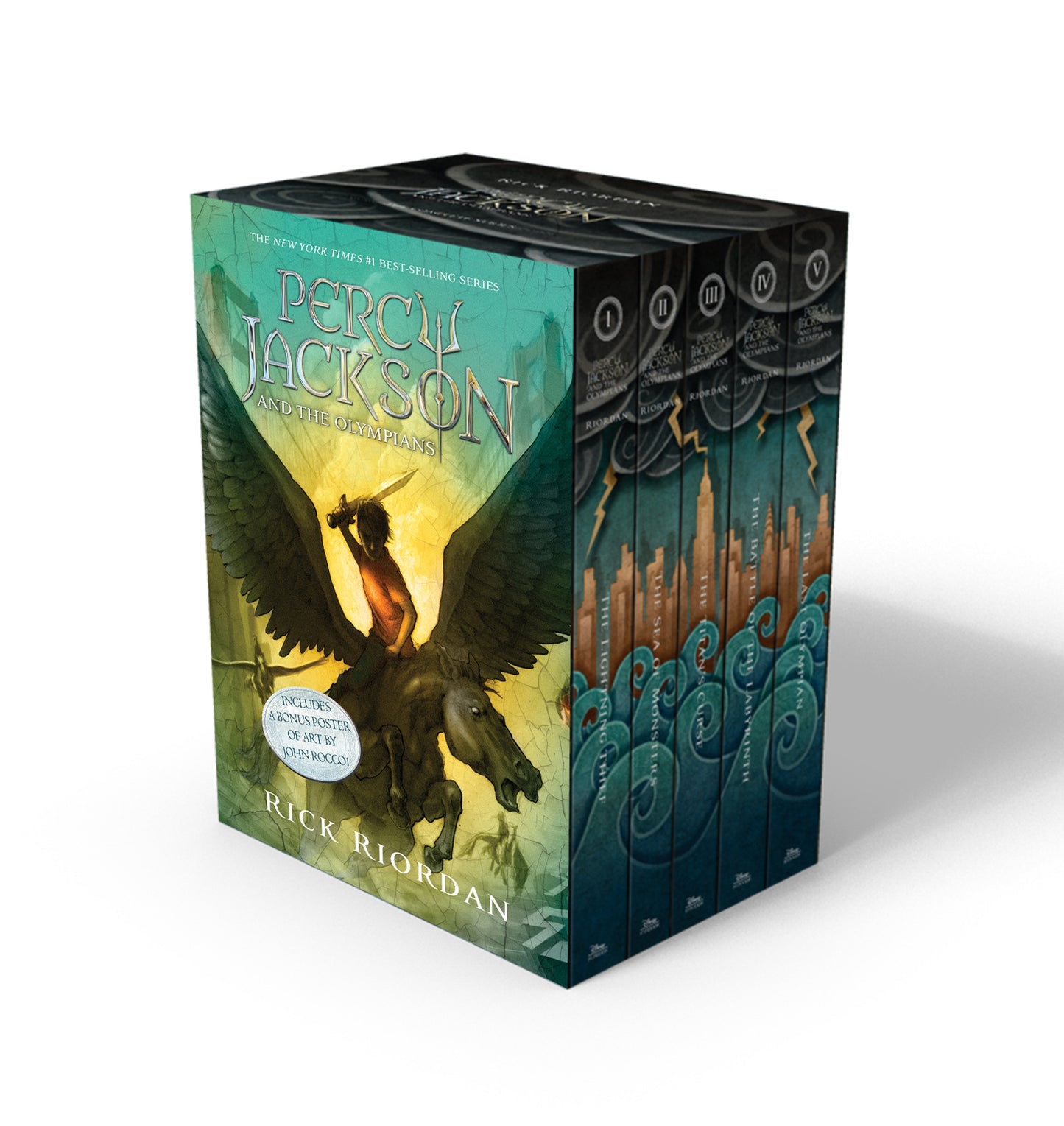 Percy Jackson 5-Book Paperback Set with Exclusive Poster