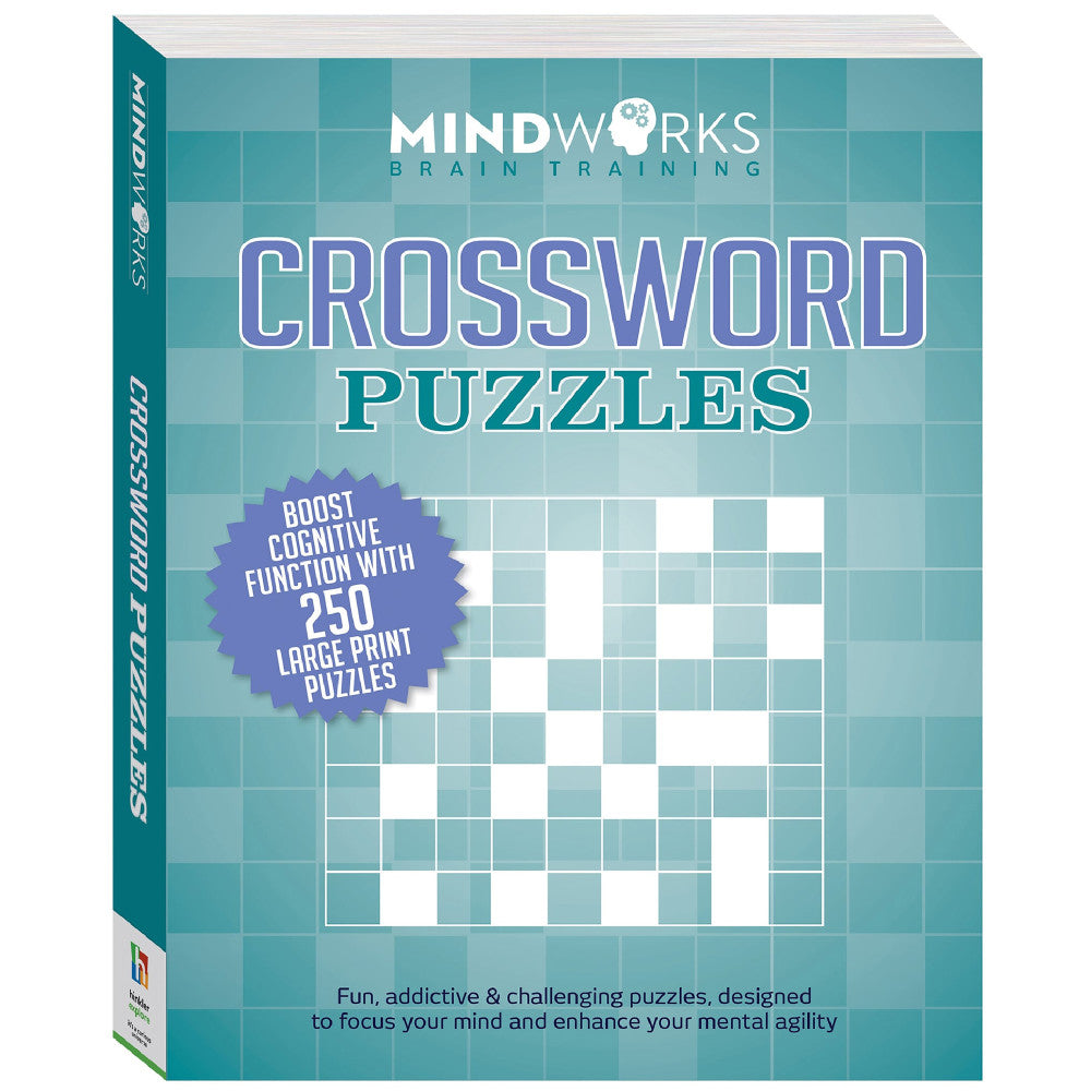 Mindworks 250 Large Print Crossword Puzzles Adult Brain Training Bo