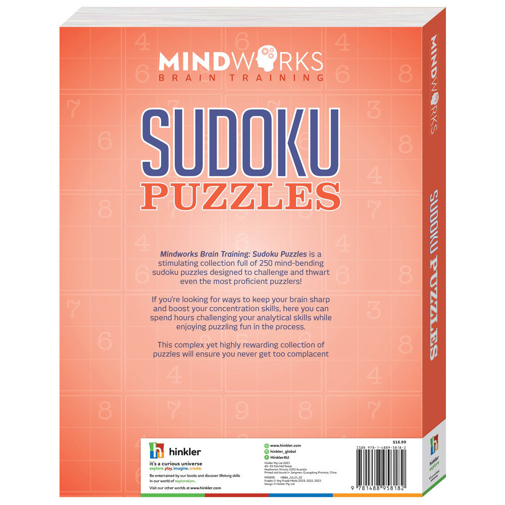 Mindworks Sudoku Puzzle Book for Adults 250 Brain Training Puzzles