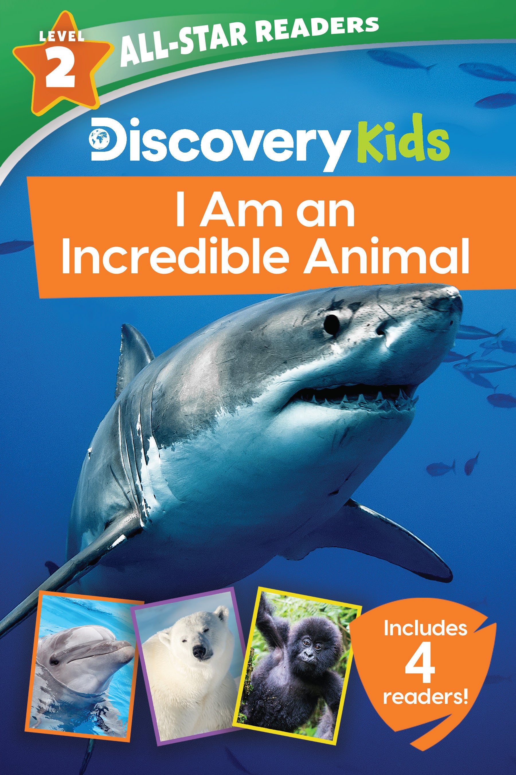 Discovery Kids All-Star Readers Level 2 book featuring shark and animal photos