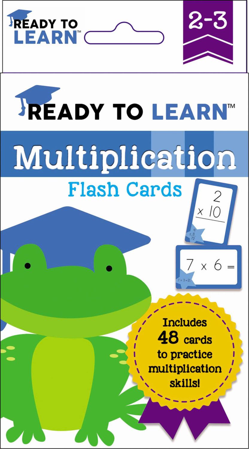 Ready to Learn Multiplication Flash Cards for Grades 2-3 with 48 practice cards and green frog character