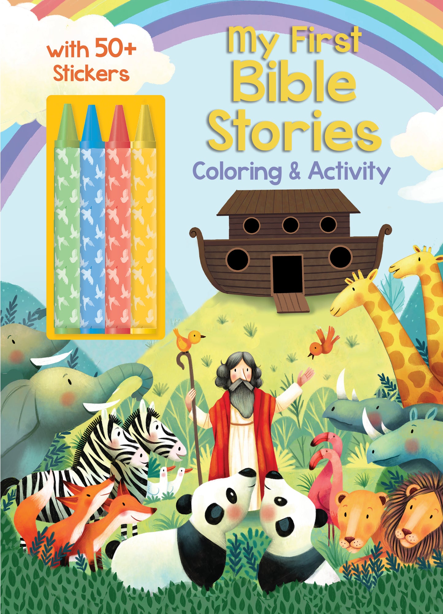 My First Bible Stories Coloring & Activity Book with crayons and 50+ stickers featuring Noah's Ark