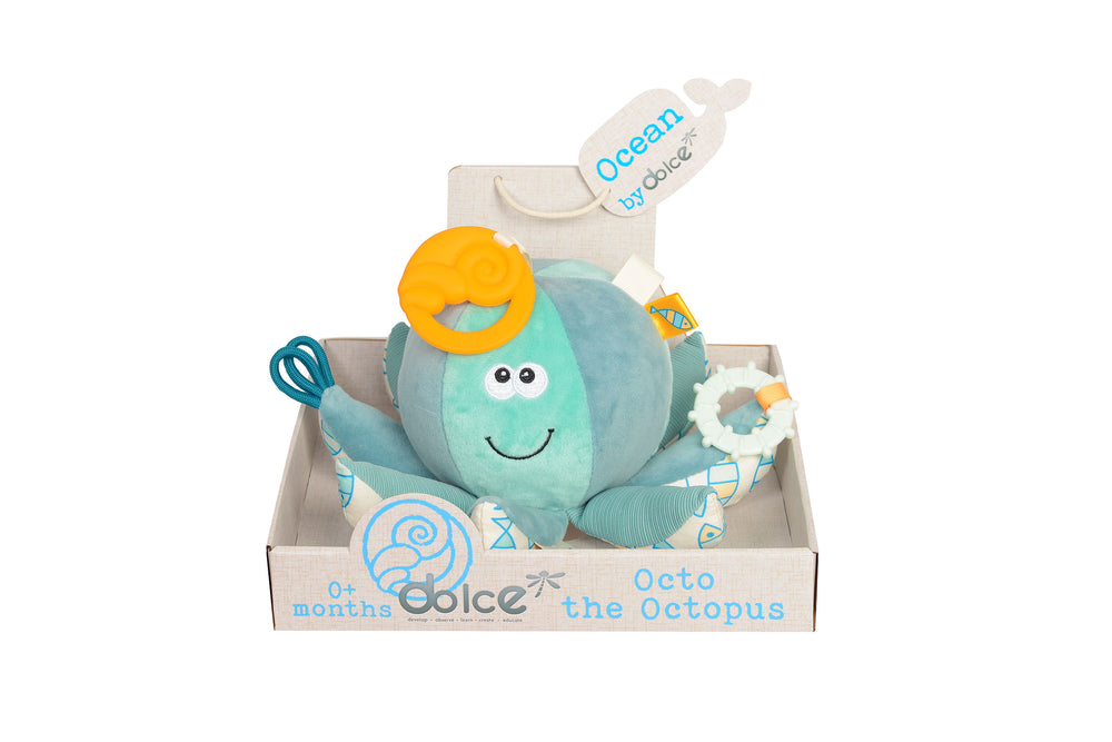 Dolce Octo the Octopus Interactive Plush with Teether and Rattle