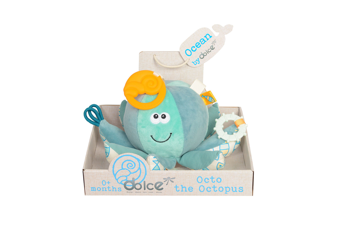 Dolce Octo the Octopus Interactive Plush with Teether and Rattle