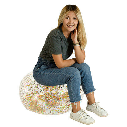 AirCandy Glitter Ottoman - Gold Holographic Glitter