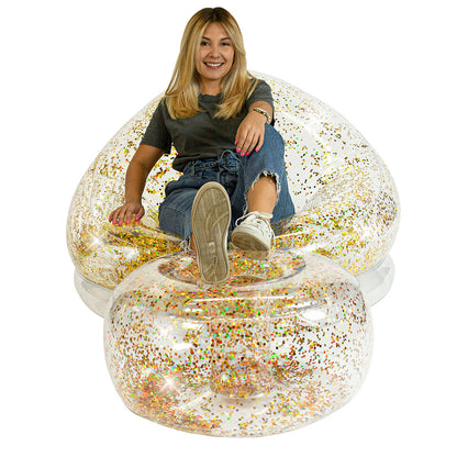 AirCandy Glitter Ottoman - Gold Holographic Glitter