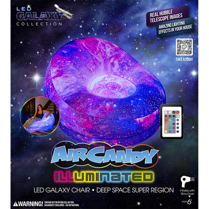 Illuminated Galaxy LED BloChair - Deep Space Pink