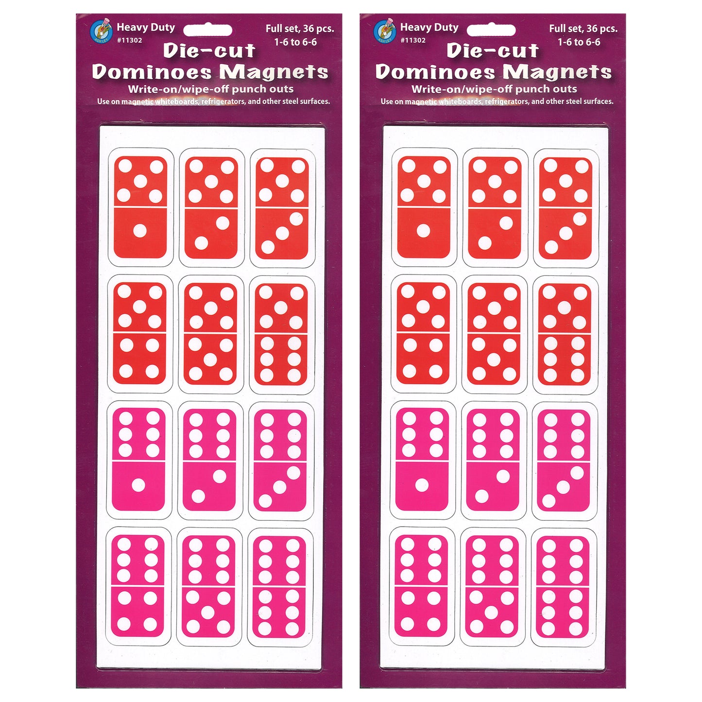 Ashley Productions Die-Cut Magnetic Dominoes - Colorful Educational Set