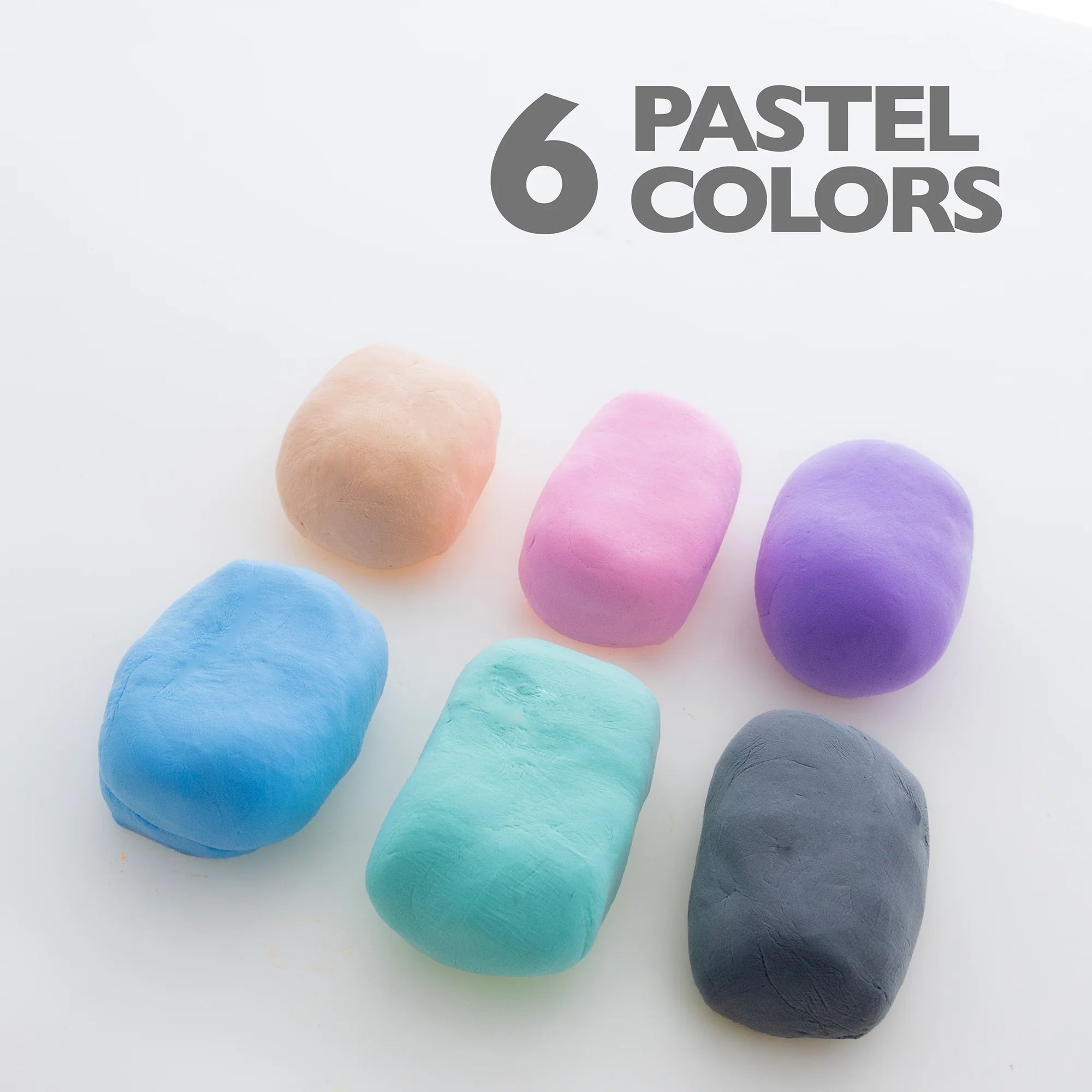 BAZIC Pastel Rainbow Air Dry Modeling Clay Set - 6 Colors, 0.5 oz