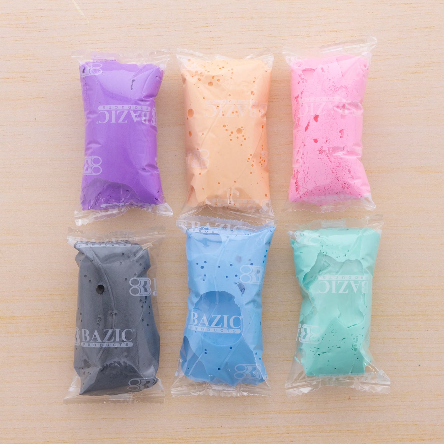 BAZIC Pastel Rainbow Air Dry Modeling Clay Set - 6 Colors, 0.5 oz Each, 24 Packs