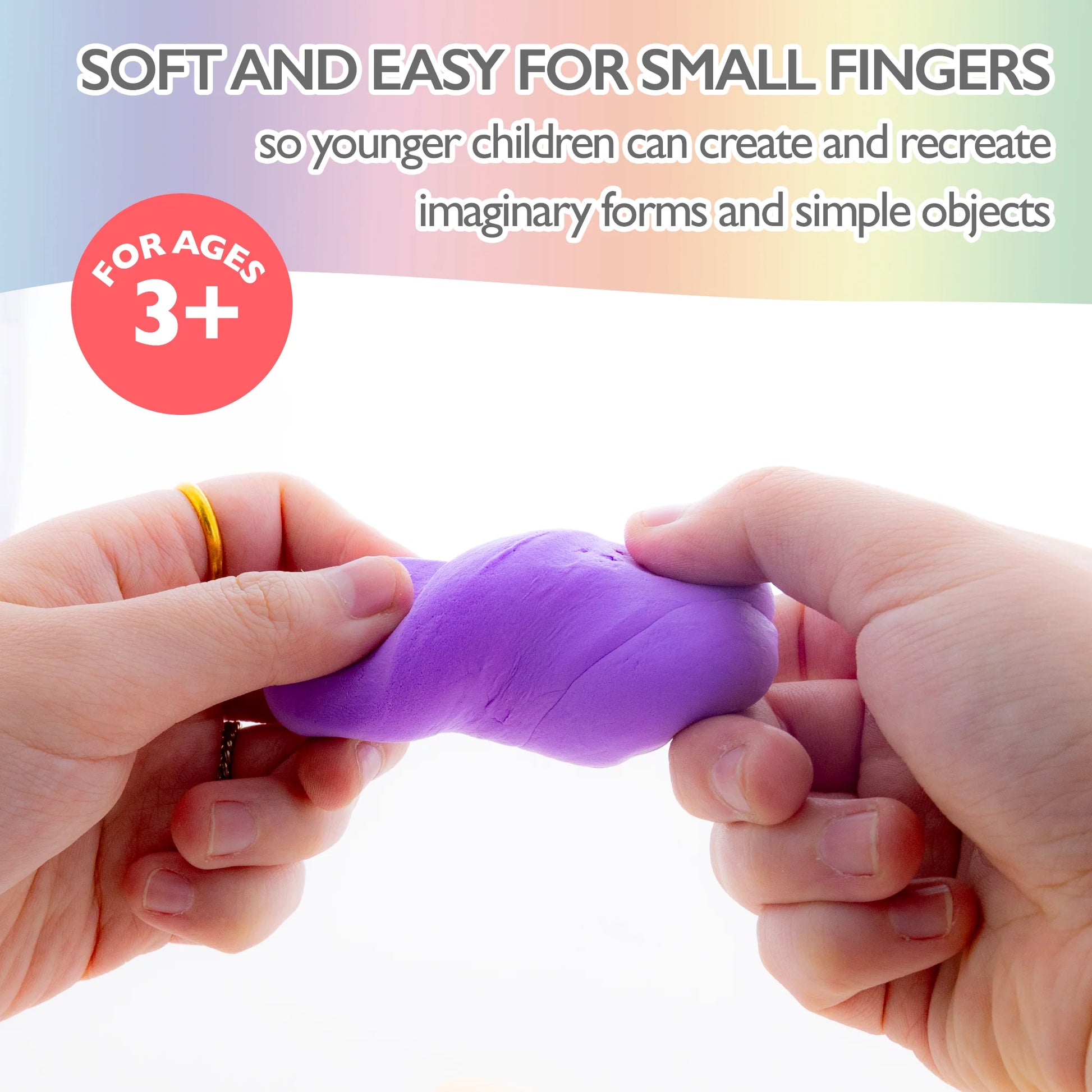 BAZIC Pastel Rainbow Air Dry Modeling Clay Set - 6 Colors, 0.5 oz Each, 24 Packs