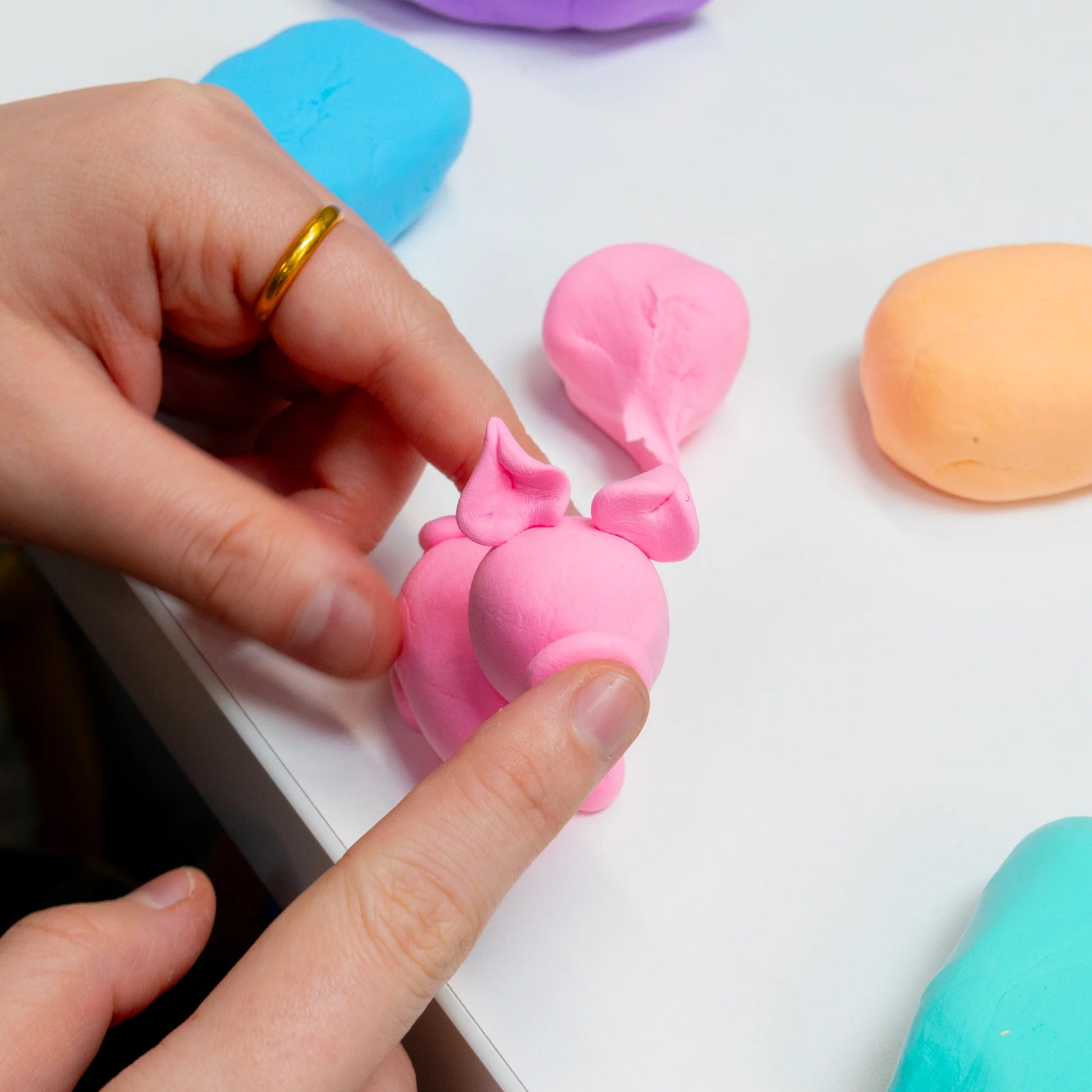 BAZIC Pastel Rainbow Air Dry Modeling Clay Set - 6 Colors, 0.5 oz Each, 24 Packs