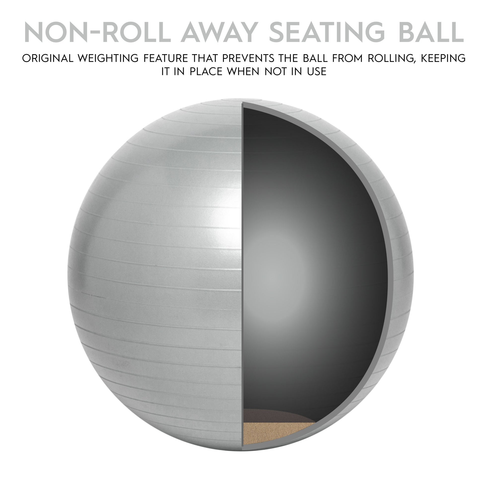 Bouncyband Balance Ball, 55cm, Silver Bouncyband Balance Ball, 55cm, Silver