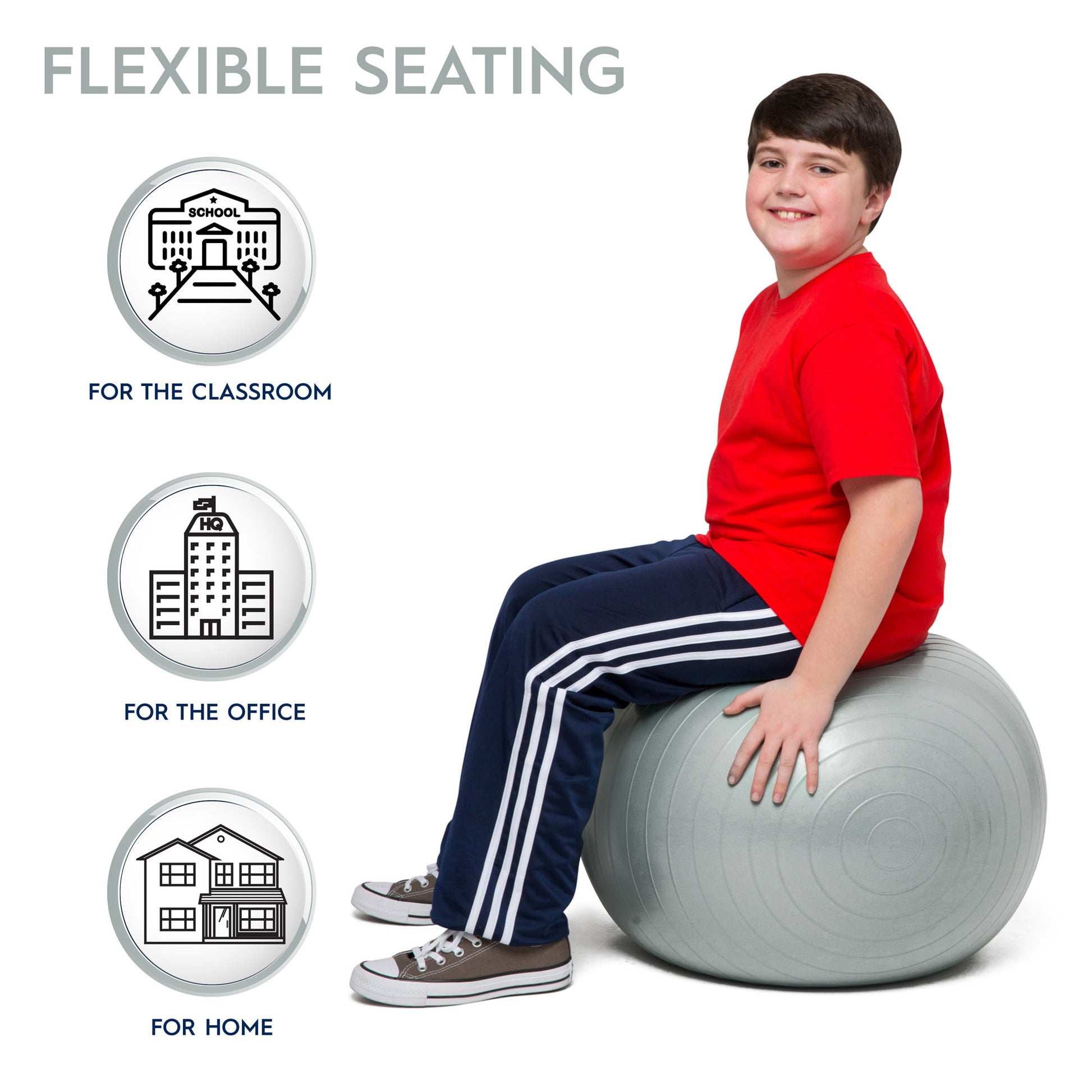 Bouncyband Balance Ball, 55cm, Silver Bouncyband Balance Ball, 55cm, Silver