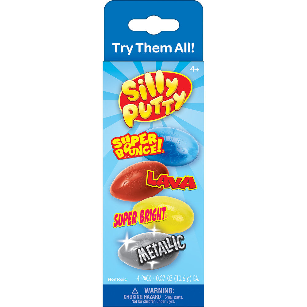 Crayola Silly Putty Variety Pack - Superbounce, Lava, Superbright, Metallic - 16 Eggs