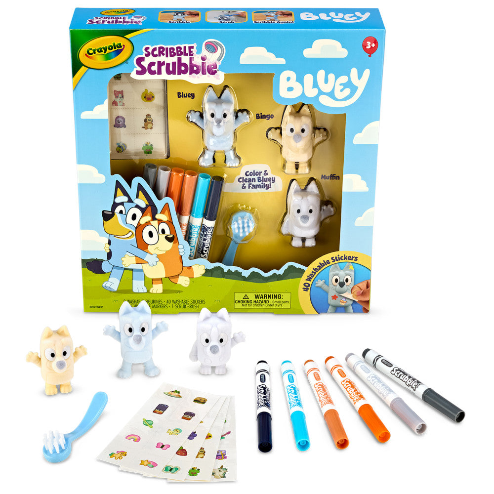 Crayola Scribble Scrubbie Bluey Deluxe - 3 Character Craft Set