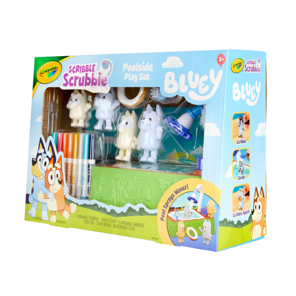 Crayola Scribble Scrubbie Bluey Poolside Playset - Water Adventures