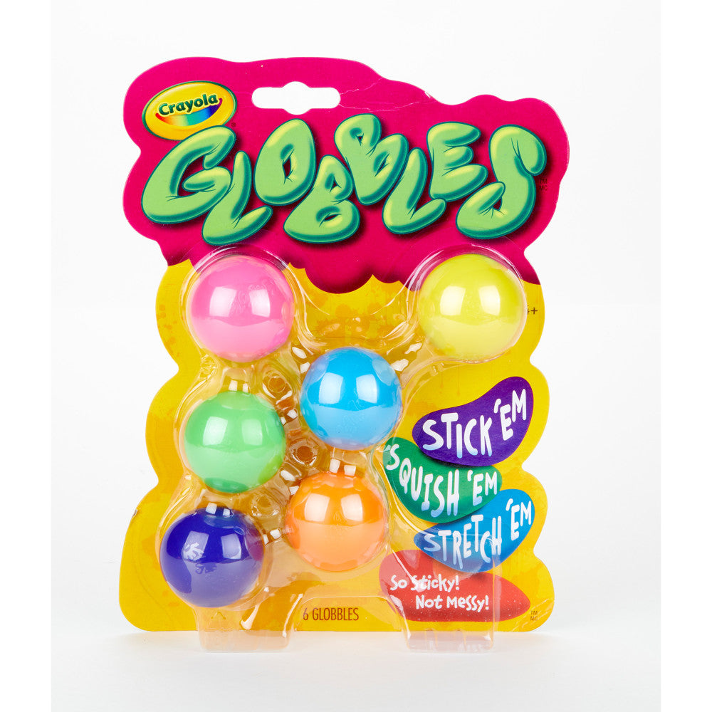 Crayola Globbles Fidget Toy - Colorful Squish & Stick Balls, Pack of 6