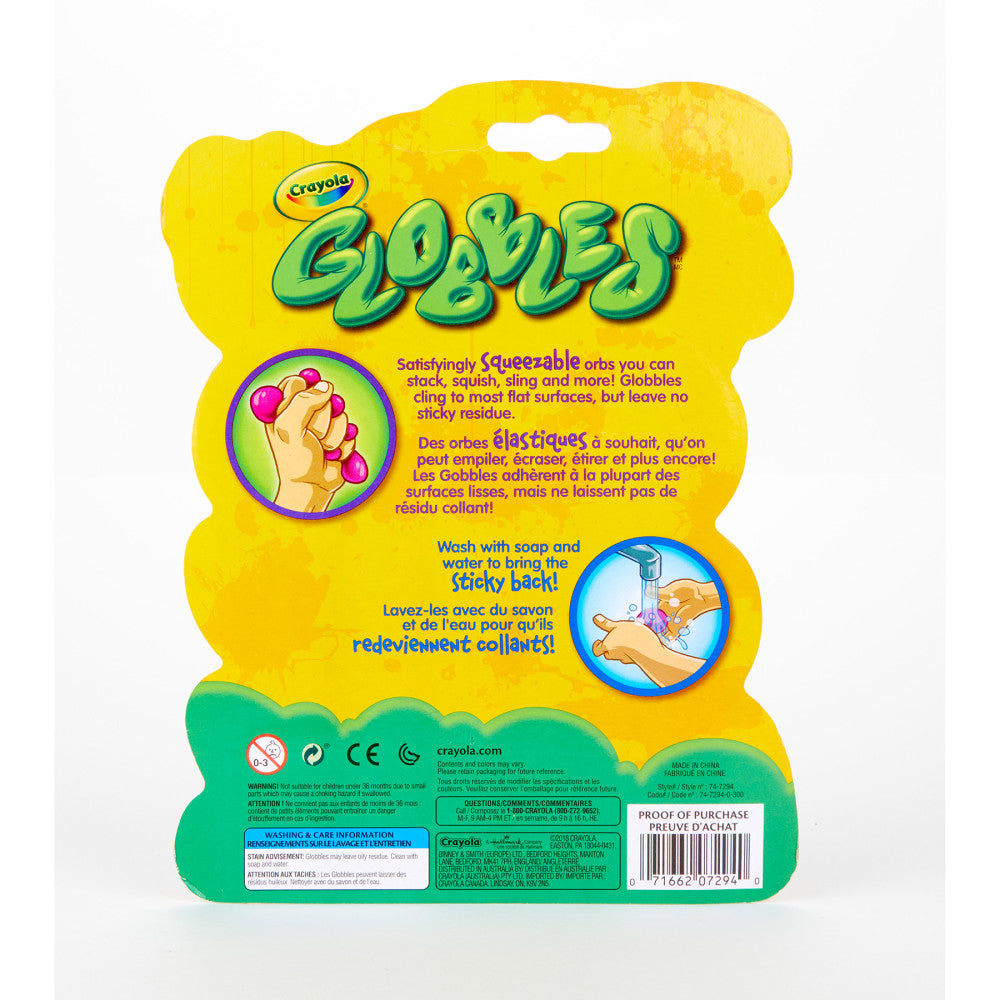 Crayola Globbles Fidget Toy - Colorful Squish & Stick Balls, Pack of 6