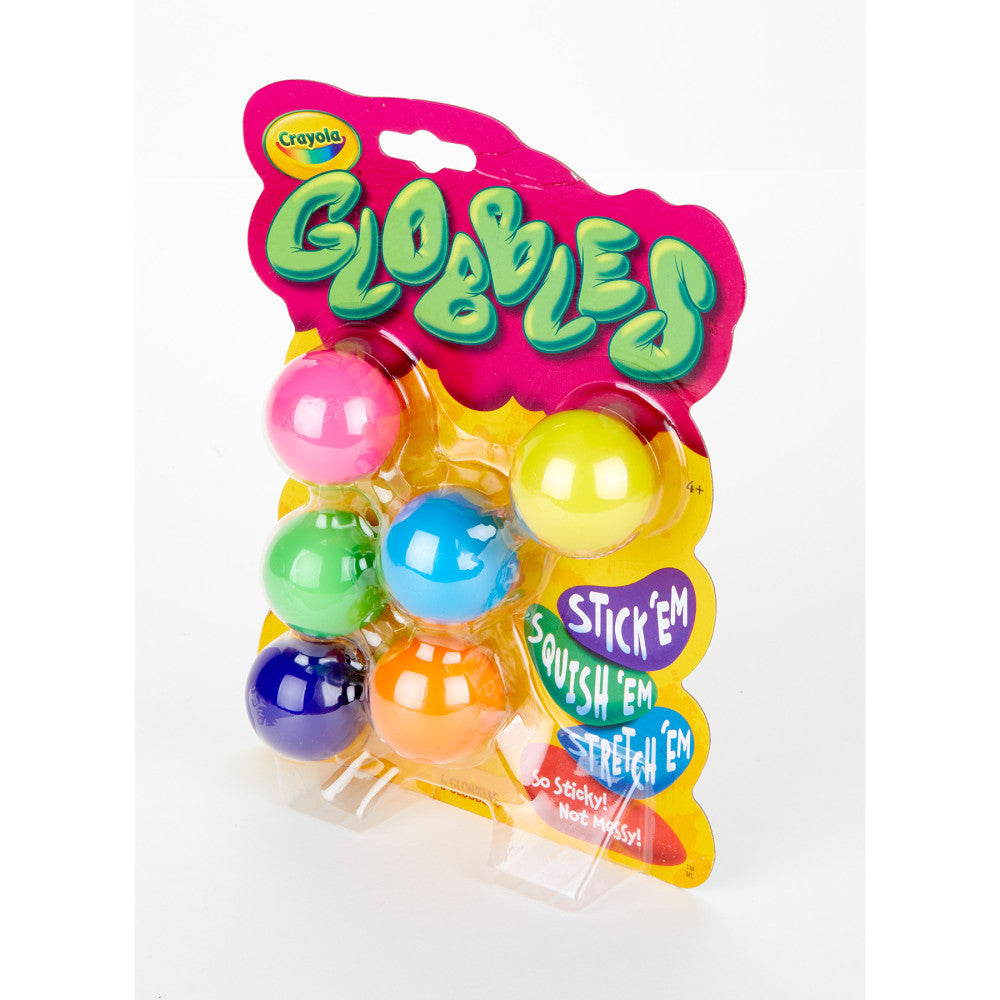 Crayola Globbles Fidget Toy - Colorful Squish & Stick Balls, Pack of 6