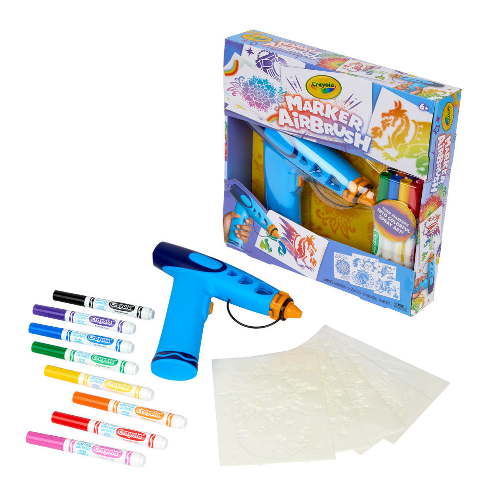 Crayola Washable Marker Airbrush Set - Creative Spray Art Kit
