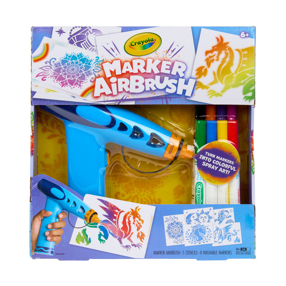 Crayola Washable Marker Airbrush Set - Creative Spray Art Kit