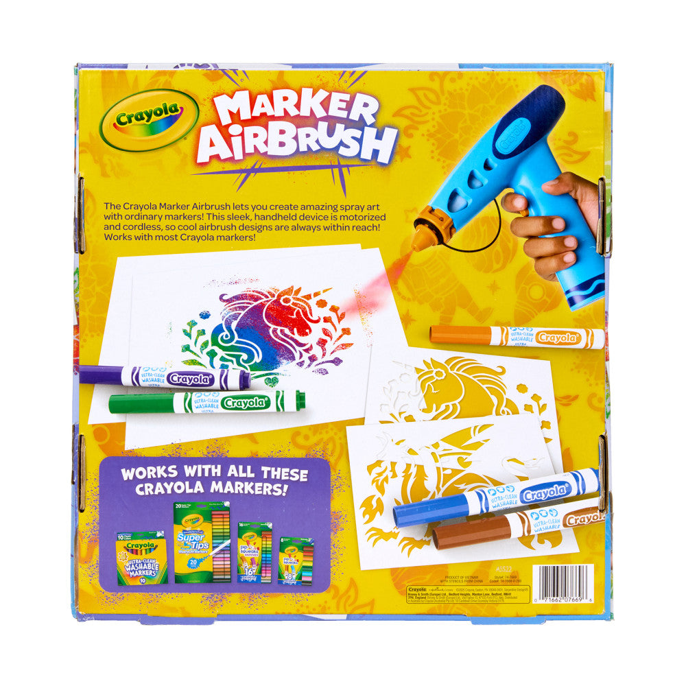 Crayola Washable Marker Airbrush Set - Creative Spray Art Kit