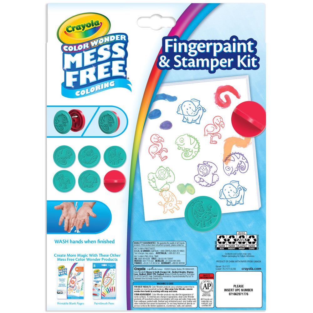 Crayola Color Wonder Safari Fingerpaint & Stamper Kit