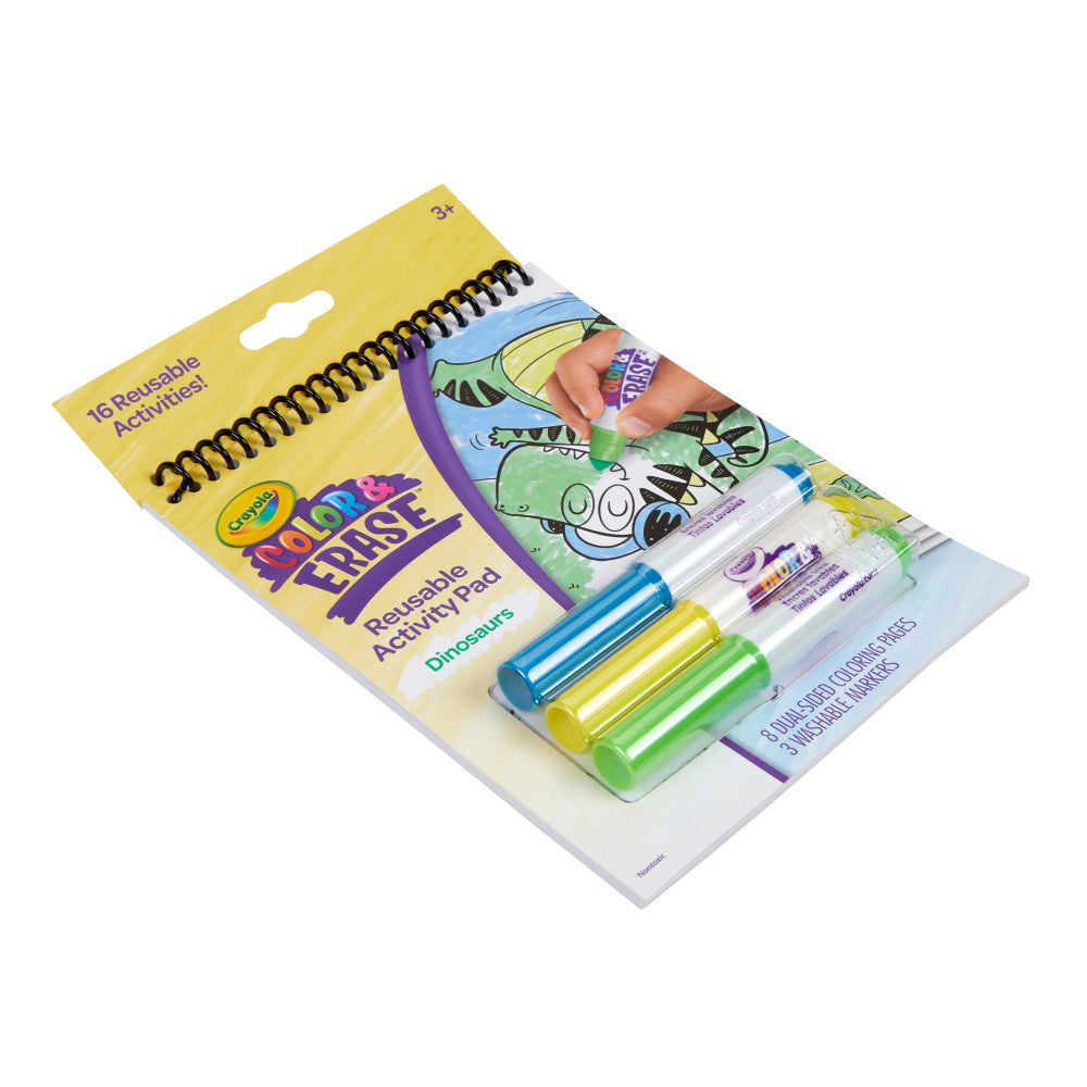 Crayola Dino Roar Color & Erase Activity Pad - Reusable, Pack of 3
