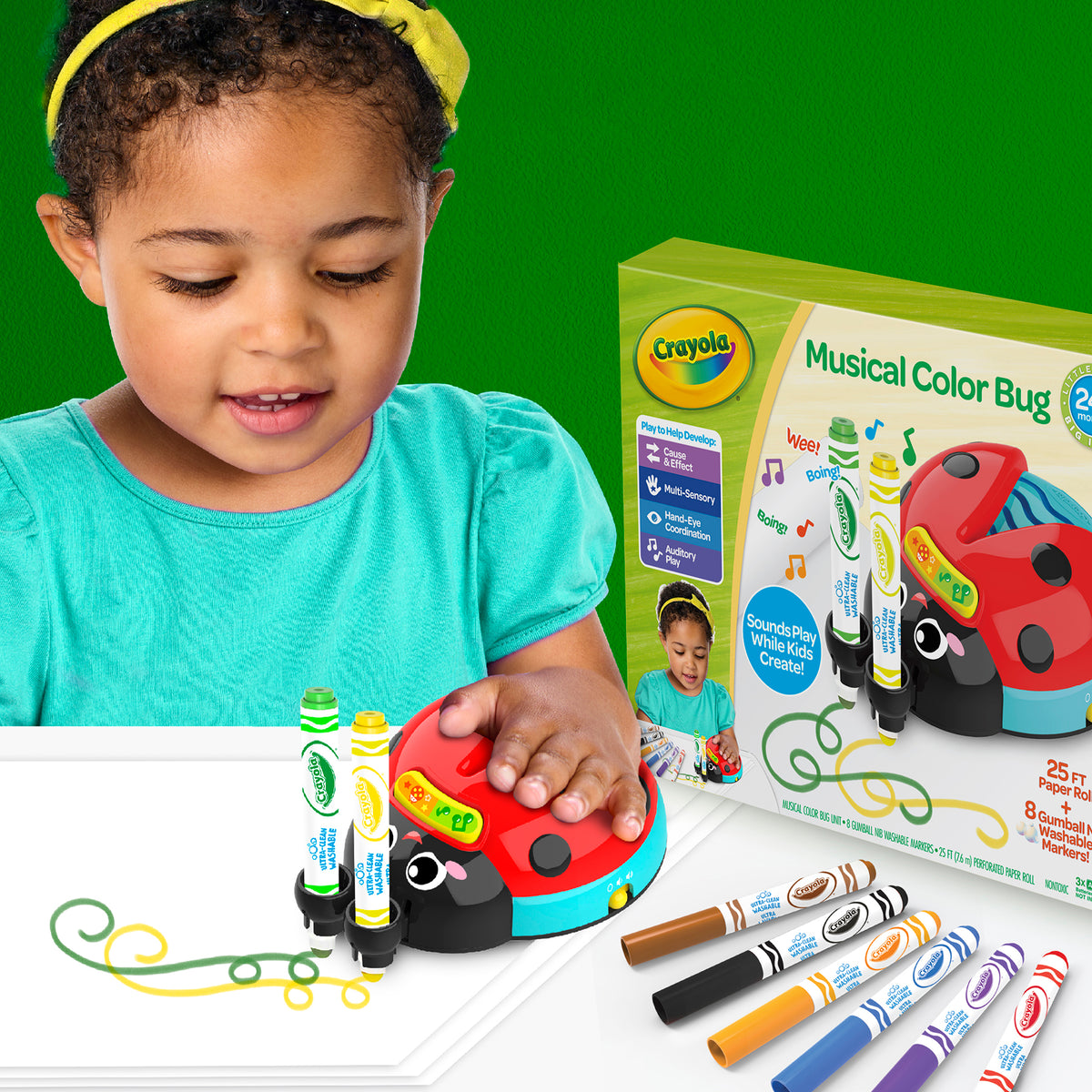 Crayola Musical Doodle Bug Interactive Coloring Toy – Toys