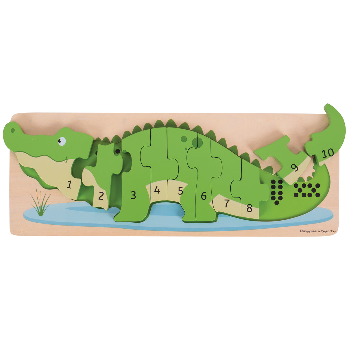 Bigjigs Toys Crocodile Number Puzzle - Eco-Friendly Wooden Math Game ...