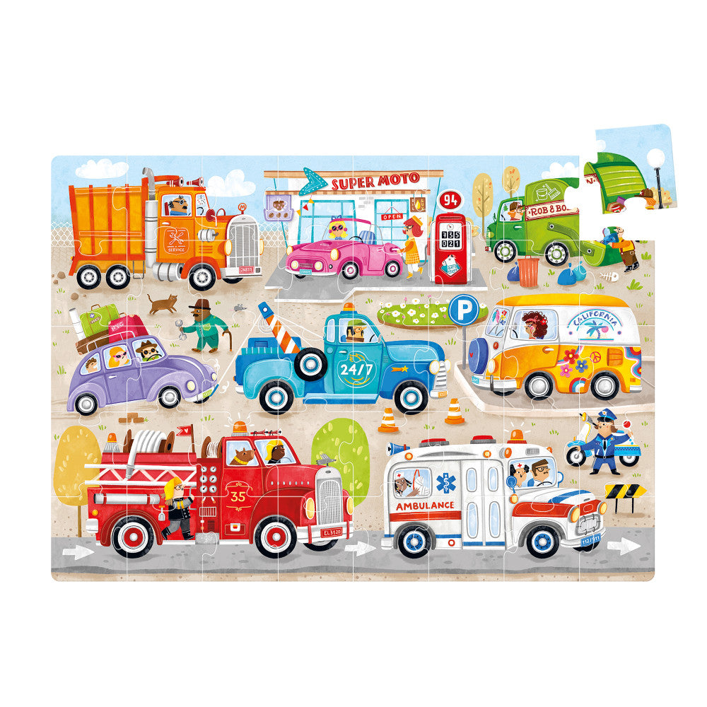 Banana Panda Transportation Jumbo Puzzle - 40 pc