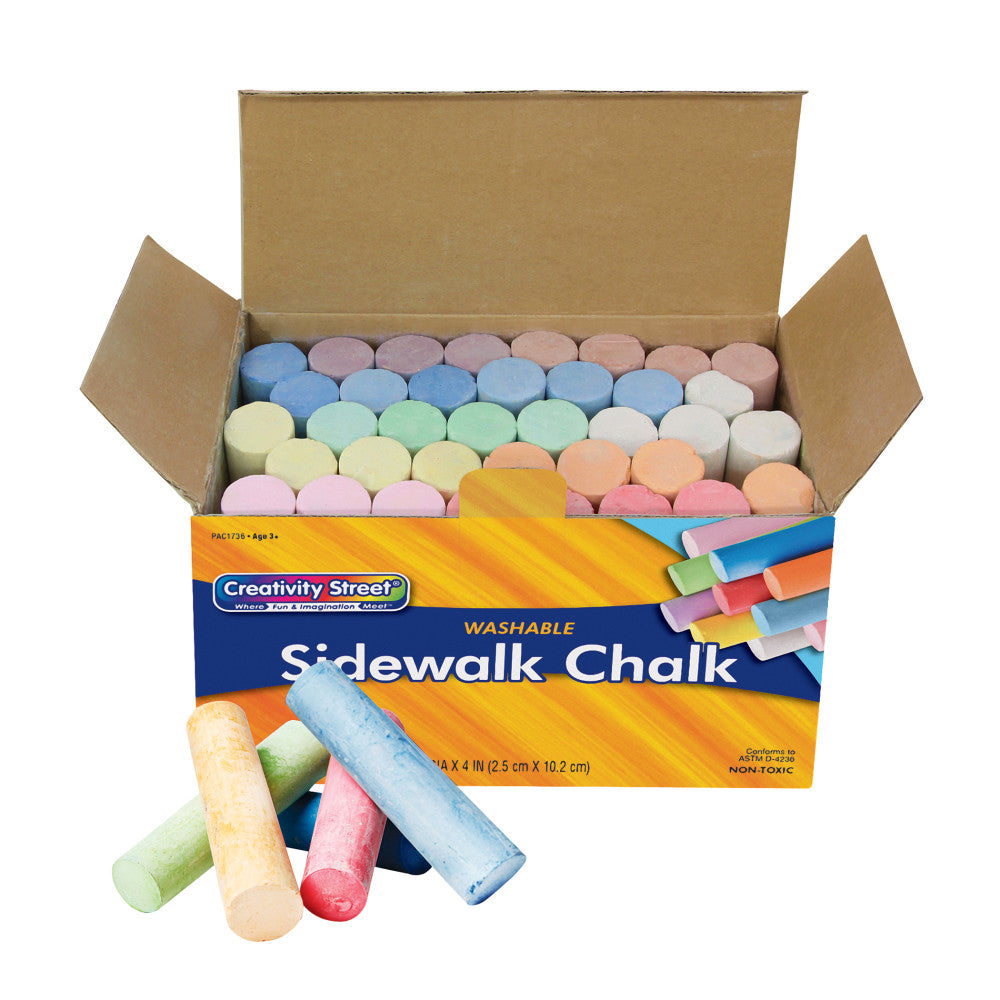 Creativity Street Sidewalk Chalk Set, Assorted Colors, 36 Pieces