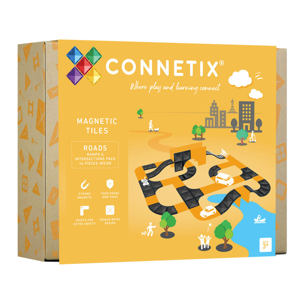 Connetix Magnetic Tiles Ramps & Intersections Pack, 16-Piece Set