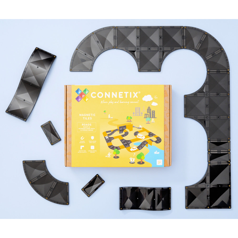 Connetix Magnetic Tiles Ramps & Intersections Pack, 16-Piece Set