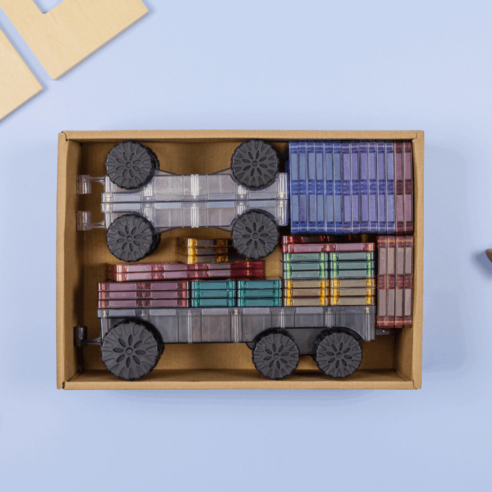 Connetix Magnetic Tiles Pastel Transport Pack - 50 Pieces
