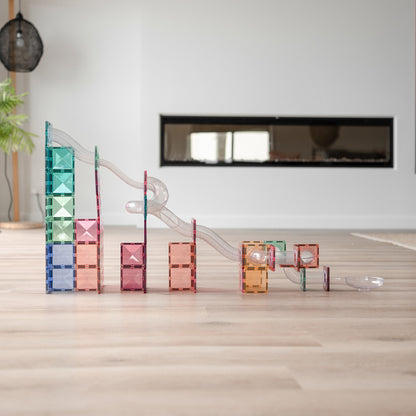 Connetix Magnetic Tiles 80-Piece Pastel Ball Run Expansion Set