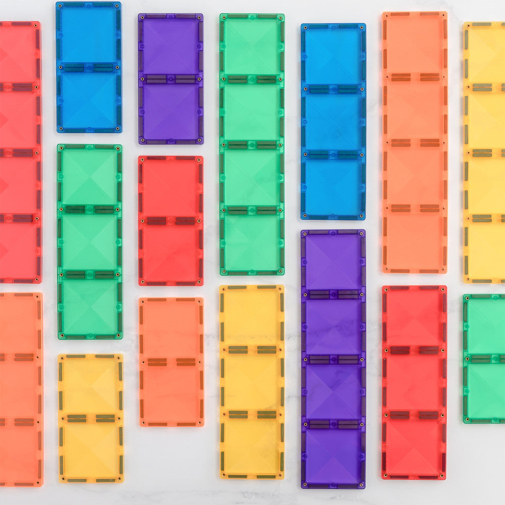 Connetix Magnetic Tiles Rainbow Rectangle Pack - 18 Piece Set
