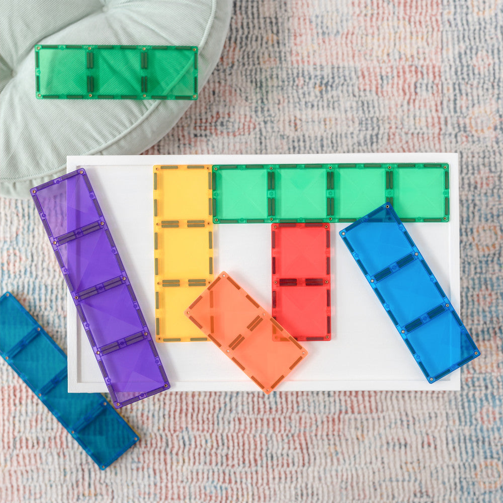 Connetix Magnetic Tiles Rainbow Rectangle Pack - 18 Piece Set
