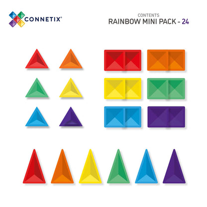 Connetix Magnetic Tiles Rainbow Mini Pack - 24 Pieces
