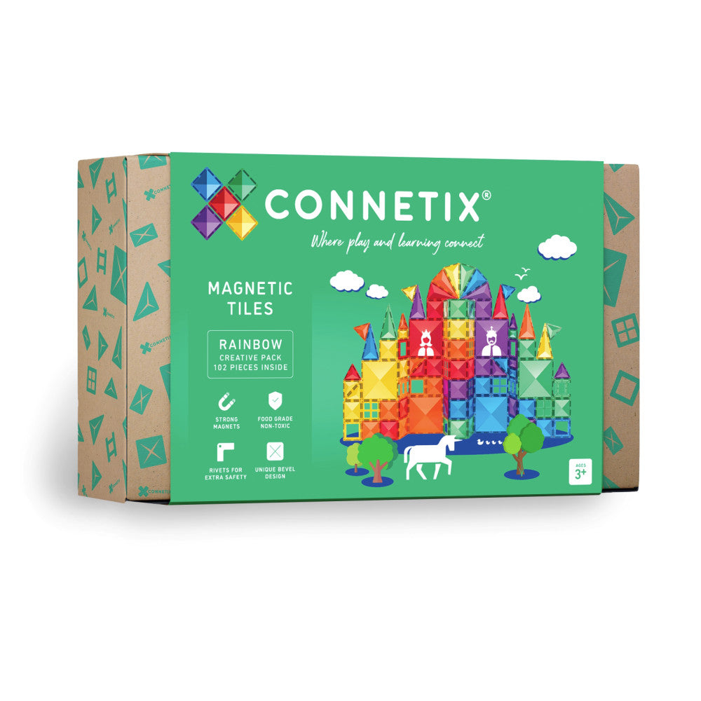 Connetix Magnetic Tiles Rainbow Creative Pack - 102 Pieces
