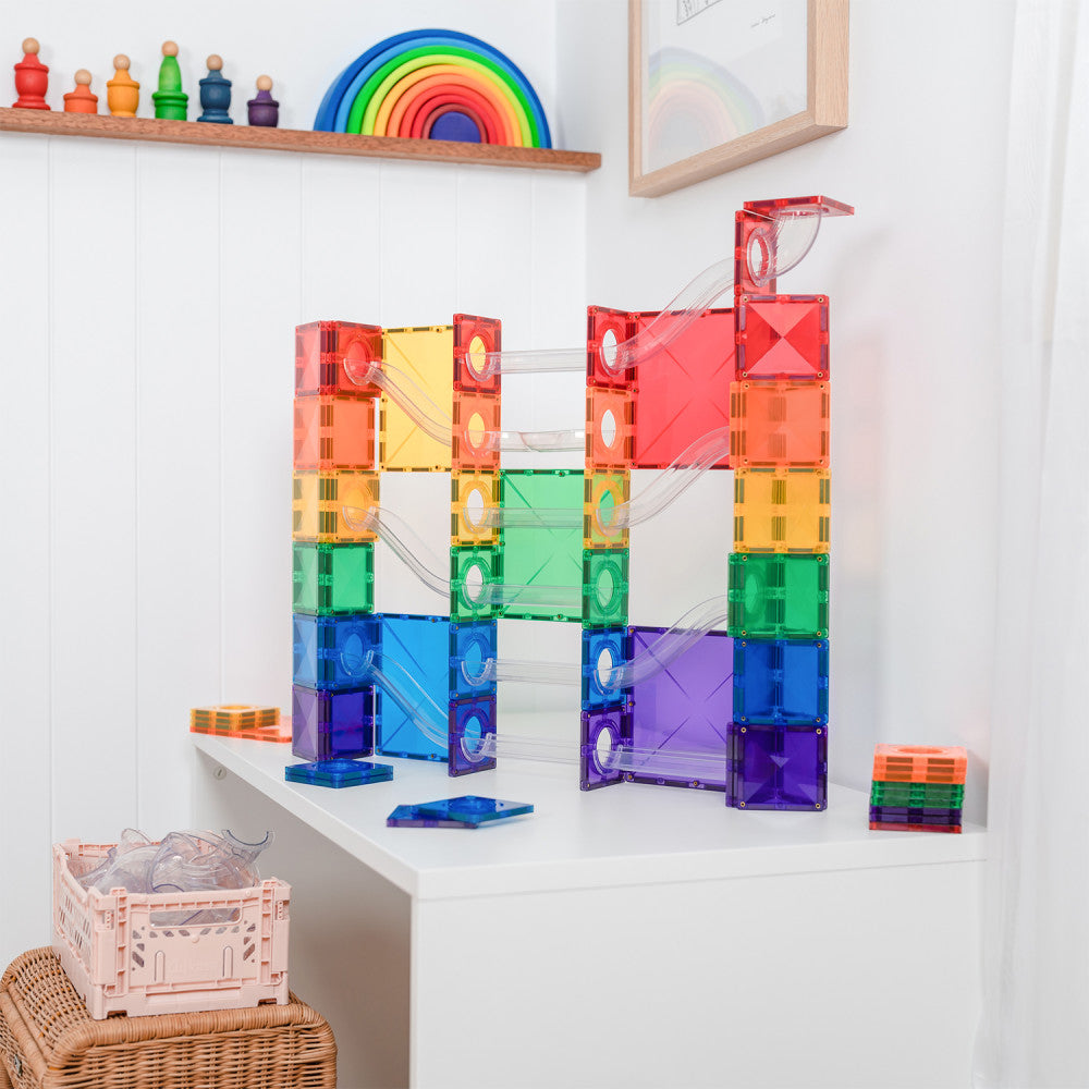 Connetix Magnetic Tiles 134-Piece Super Ball Run Pack